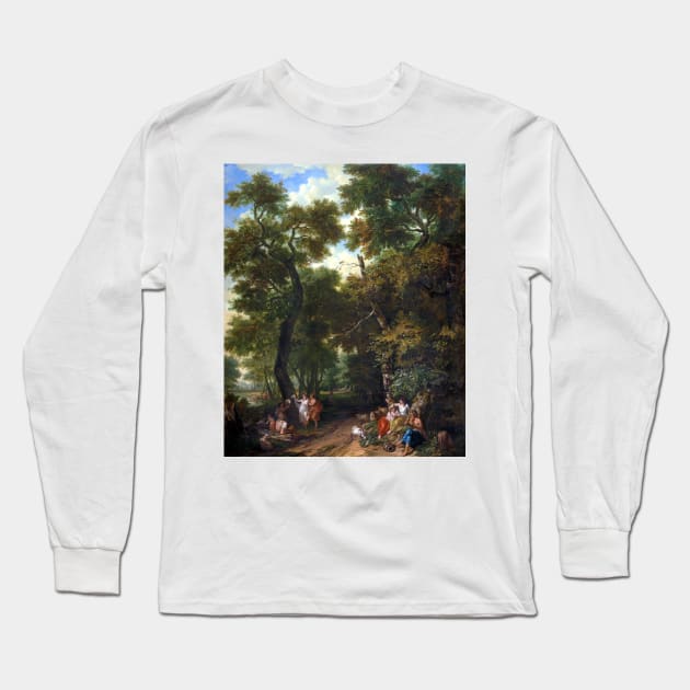 Jurriaan Andriessen Arcadian Landscape with Music-Making and Dancing Shepherds Long Sleeve T-Shirt by pdpress